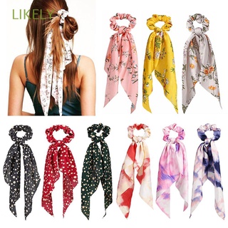 probable moda cola de caballo bufanda punto floral impresión niñas arco pelo cuerda lazos mujeres accesorios de pelo cinta elástica diademas vintage scrunchies
