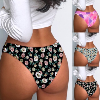 SHEIN^_^ 1 Pieces Women Sexy Print Lingerie Temptation Low-waist Panties Underwear Briefs