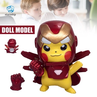 12.5cm Pikachu COS Vengadores Iron Man Figura Colecciones Modelos Regalos De Navidad Para Niños