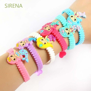 SIRENA Colorful Mermaid Party Supplies Rubber Favors Decoration Bracelet Baby Shower Bangle 10Pcs/lot for Kids Birthday Party/Multicolor