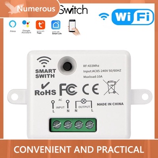 NUMEROUS_MX WiFi Mini Interruptor Inteligente Tuya Control Remoto De Teléfono Móvil De Un Solo Cable RF/rf433 +