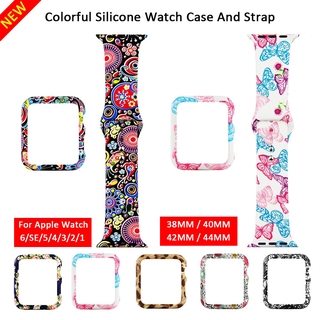 juego de correa de colores para apple watch 6 se/5/4/3/2 banda 44 mm 40 mm correa de silicona pintada para iwatch 38 mm 42 mm smartwatch accesorios (sooax)