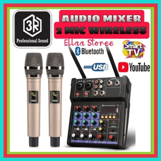 3r 4 canales Bluetooth 2 micrófono inalámbrico profesional mezclador de sonido