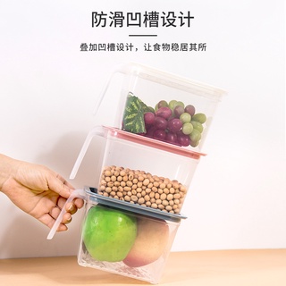 3349Refrigerador cocina crujiente con mango plástico apilable sellado comida con tapa fruta almacenamiento caja (4)
