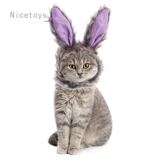 Nicetoys Cosplay ropa de gato mascota perro pequeño gatos disfraz gris conejo melena peluca gorra sombrero para perros gato Halloween ropa de navidad vestido ropa de mascota