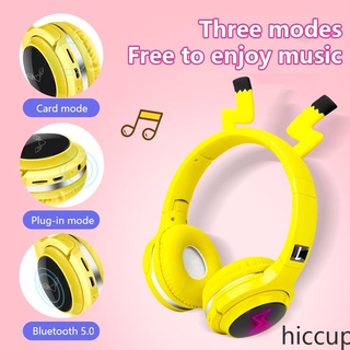 Headset / Fone De Ouvido Bluetooth Sem Fio Com Bluetooth Com Desenho Do Pikachu hiccup