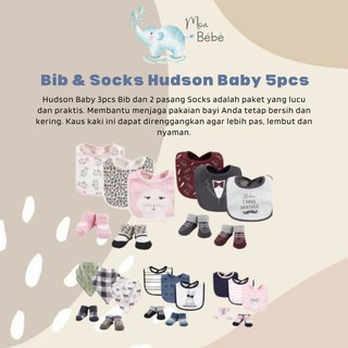 Hudson baby little treasure Bib & calcetines set de 5 piezas mon bebe