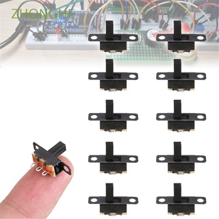 zhonghe interruptor durable pequeño componente eléctrico de palanca 20pcs 3 pin spdt negro on-off miniatura interruptores de diapositivas/multicolor
