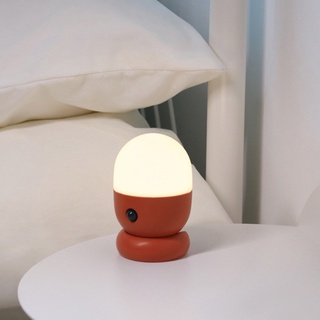 ganjink luz de noche en forma de cápsula diseño USB cargable ABS Sensor magnético lámpara para dormitorio