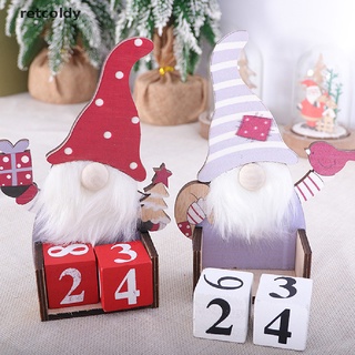 [Retc] Christmas countdown Wooden Calendar Santa Claus Calendar Card Desk Calenda M2