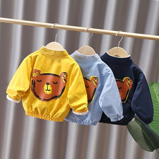 2021 otoño nueva chaqueta casual moda oso estampado niños chaqueta (1)