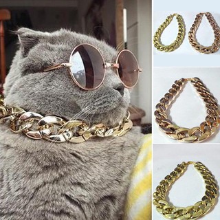 [JS] 36 cm/45 cm ajustable perro gato Punk cadena Collar de plomo ancho Collar mascota accesorio