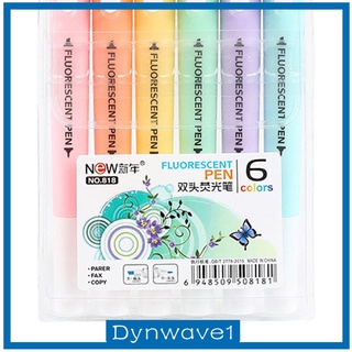 [DYNWAVE1] Paquete de 6 rotuladores marcadores de oficina suministros de escritura Multicolor rotulador