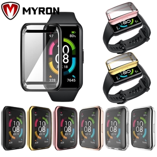 Myron Soft Case plateado cubierta protectora Shell parachoques TPU Smart Watch Protector de pantalla completa/Multicolor para Huawei Band 6