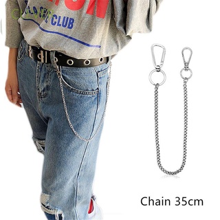 Clever Long Jean llavero Clip de acero inoxidable HipHop joyería cartera cadena de cinturón Hipster pantalón Rock Punk pantalones de Metal llavero