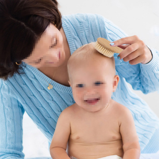 Yyixing juego de cepillos y peines para bebé | peine suavemente el pelo del bebé | hecho de madera natural y cerdas, natural