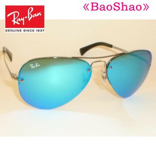 Genuine Ray(2020)Ban Sunglasses New Aviator Gunmetal Frame Rb 3449 004/55 Blue Mirror Lenses