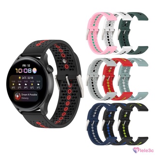 Correa de reloj transpirable de silicona para Huawei GT2 PRO/Samsung galaxy watch3/Garmin venu 22mm lele (1)