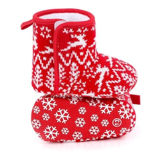Zapatos navideños para bebé, calzado antideslizante de suela suave para primeros pasos, botas cálidas para Otoño e Invierno dl2i