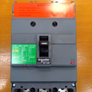 Mccb interruptor EZC250F3160 18 KA 3 polos 160A Schneider