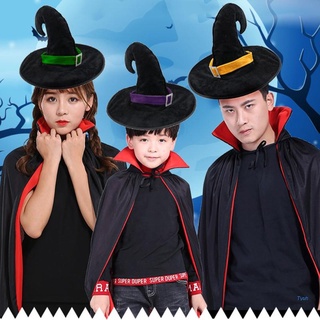 tyuh sombrero de bruja de halloween negro con punta de gancho disfraz de cosplay mago sombrero de halloween