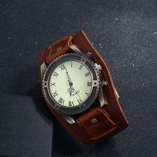 reloj punk retro simple con hebilla con hebilla de cuero para hombre (8)