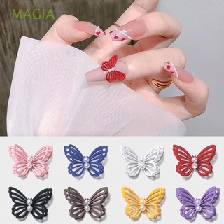 MAGIA 1 PC 3D Butterfly Nail Art Pearl Butterfly Drill Nail Art Decals Art Decals Jewelry Beauty & Health Polish Manicure Hollow Pearl Sticker DIY Nail Decoration