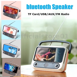 Retro TV Diseño Bluetooth Inalámbrico Altavoz Super Bass Con FM Teléfono Móvil Soporte Titular Lindo Regalo