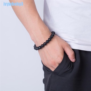 [IW] Fashion Round Obsidian Stone Healthcare Bracelet Healthcare Weight Loss Bracelet BO (7)