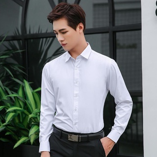 Alta calidad de los hombres Formal botón inteligente Casual más el tamaño de manga larga Slim Fit Kemeja traje camisa 5801
