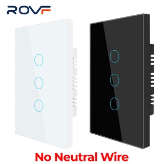 ROVF Luz De Pared Interruptor De Sensor Táctil (Neutral + Solo Vivo) 1 2 3 Gang 120 US 110V-240V
