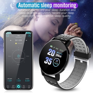 Reloj inteligente 119plus con monitor de ritmo cardiaco/presión arterial/salud/impermeable/pulsera Bluetooth/rastreador de ejercicios (2)