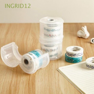 INGRID12 Kawaii cortador de cinta transparente papelería titular portátil Mini herramienta de plástico suministros escolares/Multicolor