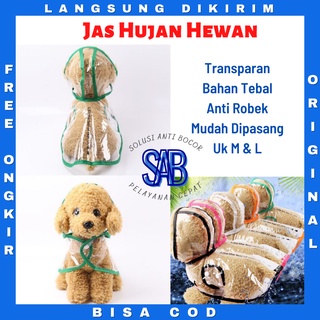 Impermeable de plástico transparente para mascotas/perro/cachorro/gato/ropa Anti-Ripped/ropa