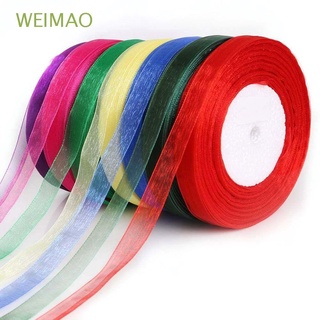 weimao 12 mm cintas envolver ropa de costura organza cinta accesorios fiesta boda 50 yardas tela de cumpleaños satén cinta/multicolor