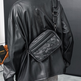 2021Nuevo bolso de hombro de camuflaje pequeño bolso cuadrado bolso de mensajero coreano para hombres bolso Casual elegante pequeño bolso bandolera pequeña mochila Mg4V