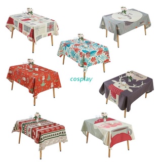 COS Christmas Decoration Ornaments Xmas Tree Pattern Tablecloth Dining Table Cloth