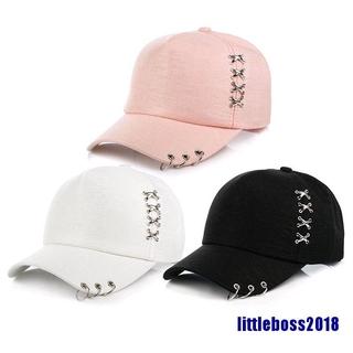 (littleboss2018) kpop sombrero piercing anillo béisbol ajustable gorra hip hop snapback gorra moda (1)