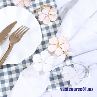 【course】6pc Wedding simple plum napkin napkin 5 petals lucky flower napkin ring napkin