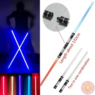 2 unids/Set Star Wars sable de luz Led intermitente espada juguetes Cosplay armas doble sables para niños