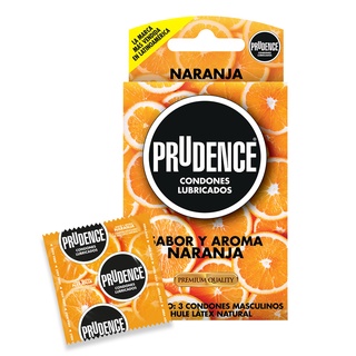Cartera De 3 Condones Prudence Sabor Y Aroma A Naranja