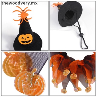 [nuevo] collar y sombrero de halloween para mascotas, perro, gato, halloween, fiesta, cosplay, decoración de mascotas, ropa [thewoodvery]