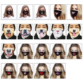 lu unisex divertido animal lengua labios vampiro dientes impresión 3d máscara cara al aire libre fiesta a prueba de polvo anti-haze reutilizable cubierta de la boca