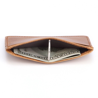 suave moda titular de la tarjeta minimalista monedero de los hombres cartera cuadrada bolsillo de la moneda de negocios de cuero clip bolsa de dinero/multicolor (6)