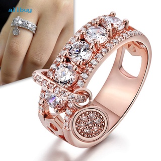 Allbuy anillo Moderno Para mujer con piedras De imitación y piedras Preciosas Para fiestas/regalo De boda