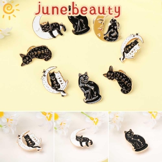 JUNE Cute Enamel Brooches Gothic Cat Costume Jewelry Badges Brooch Collar Accessories Makeup Anti Light Buckle Cartoon Friends Gifts Alloy Jewelry Lapel Pins
