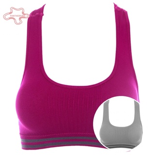 pantherpink Women Solid Color Wireless Padded Racerback Sports Bra Workout Gym Yoga Bralette