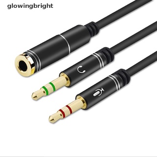 [glowingbright] Mm Y divisor 2 Jack macho a 1 hembra auriculares micrófono adaptador de Audio Cable