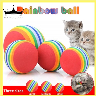 pelota de juego de gato mascota espuma suave arco iris gatito actividad chase juguete perfectqueen.ph