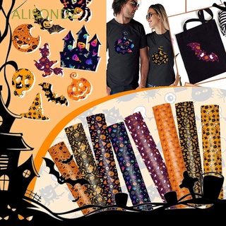 Alisondz Skull transferencia de calor vinilo araña decoración de Halloween hierro en parches Textiles Cricut película T-Shirt calabaza fantasma DIY artesanía HTV película de ropa